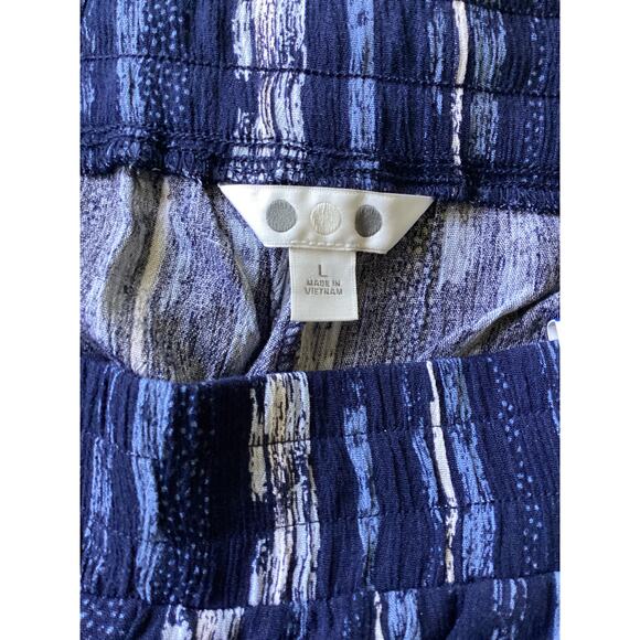 Three Dots Womens Blue Navy Elastic Pull on Pant  Large - Picture 4 of 4